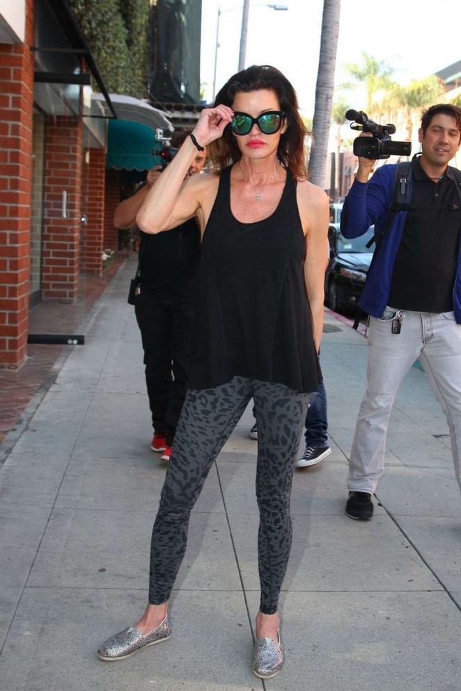 Janice Dickinson in Leggings out in Beverly Hills