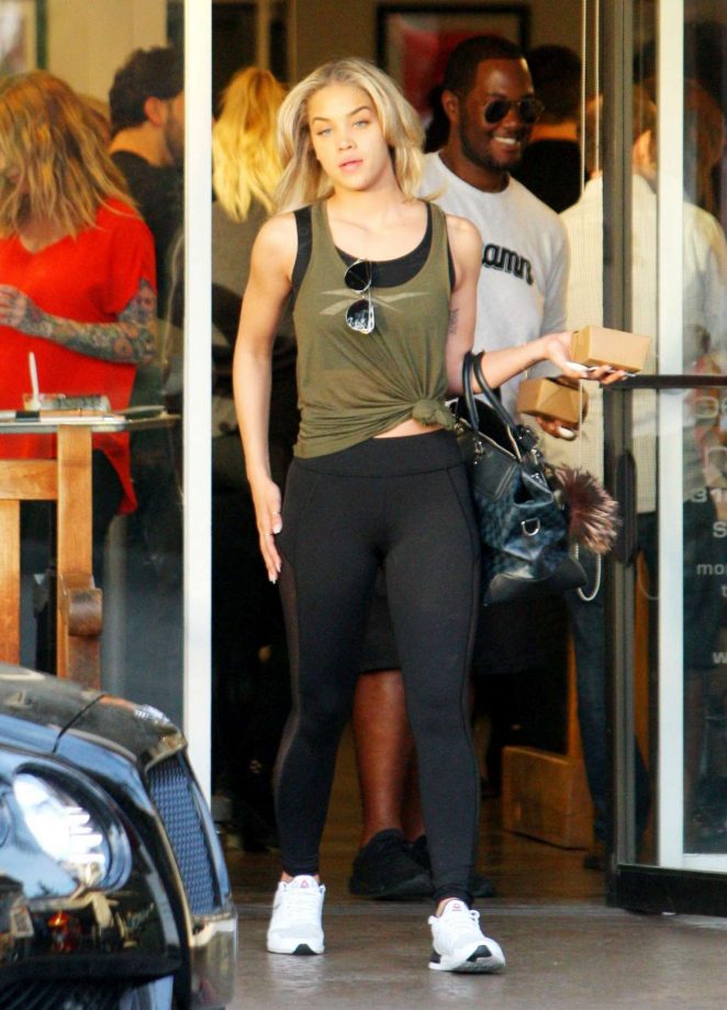 Jasmine Sanders in Tights Shopping in Beverly Hills