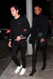 Jasmine Tookes and her boyfriend leaving Catch in Los Angeles