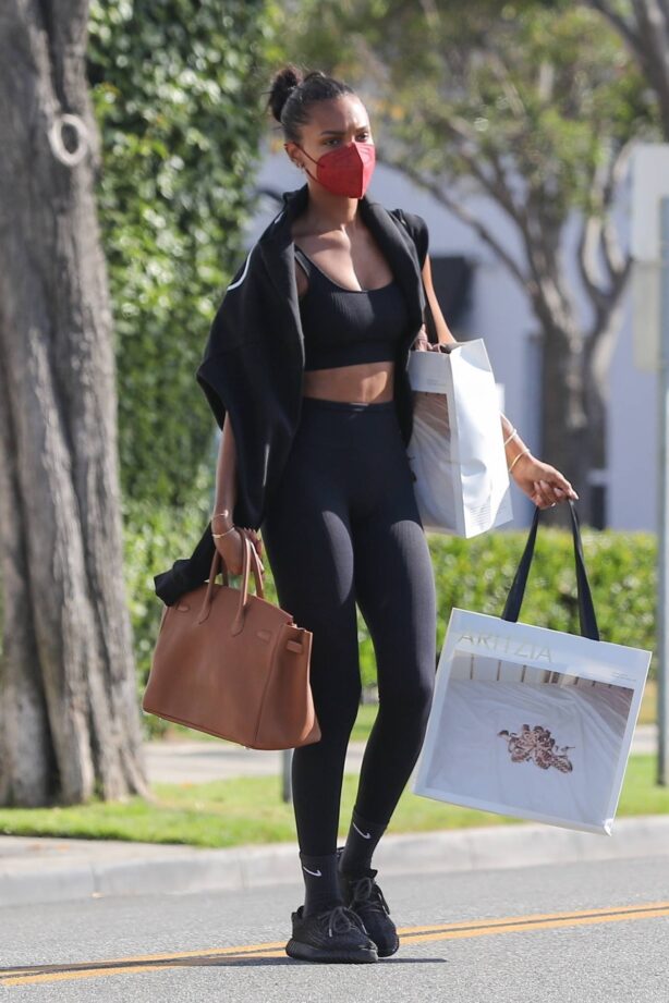 Jasmine Tookes - In a workout clothes while out shopping in Beverly Hills