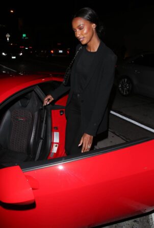 Jasmine Tookes - In her new Red Lamborghini at Craigs Restaurant in West Hollywood