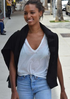Jasmine Tookes in Jeans out in Beverly Hills
