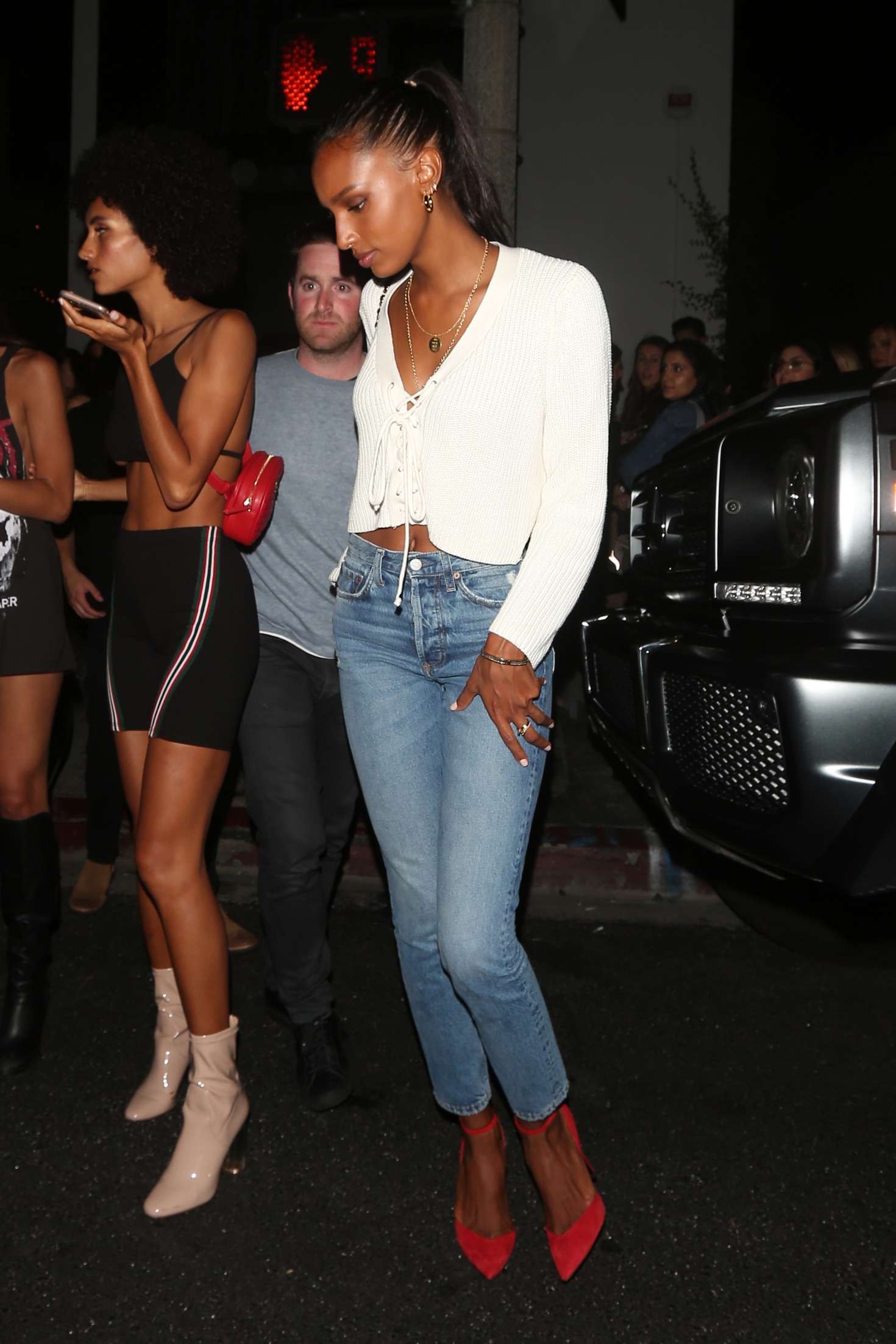 Jasmine Tookes - Leaving the Poppy club in West Hollywood