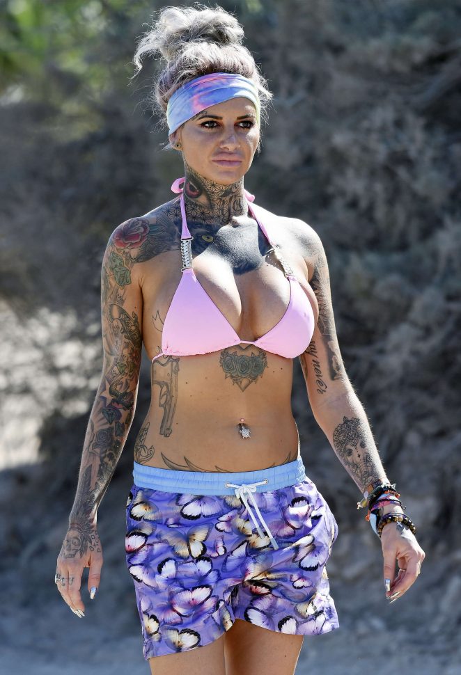 Jemma Lucy in Bikini Top and Shorts in Ibiza