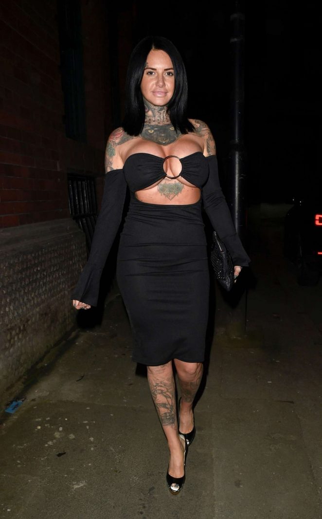 Jemma Lucy in Black Tight Dress - Night out in Manchester