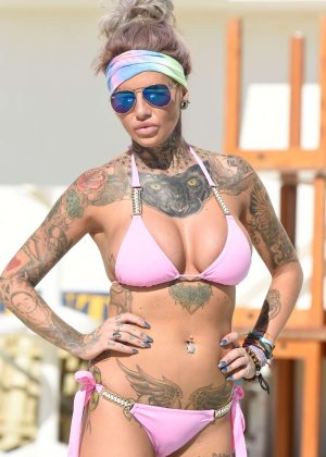 Jemma Lucy in Pink Bikini in Ibiza