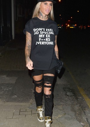 Jemma Lucy in Ripped Jeans Leaves HDO South Woodford in London