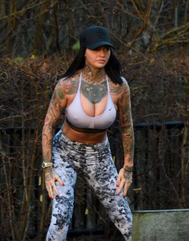 Jemma Lucy in Tights and Sports Bra - Workout in Manchester