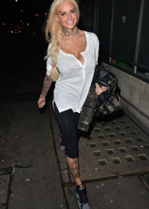 Jemma Lucy in Tights out in London