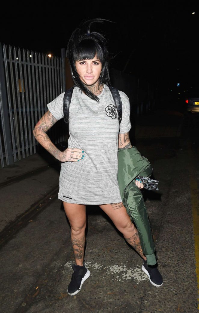 Jemma Lucy - Leaves a boxing match at Victoria Warehouse in Manchester
