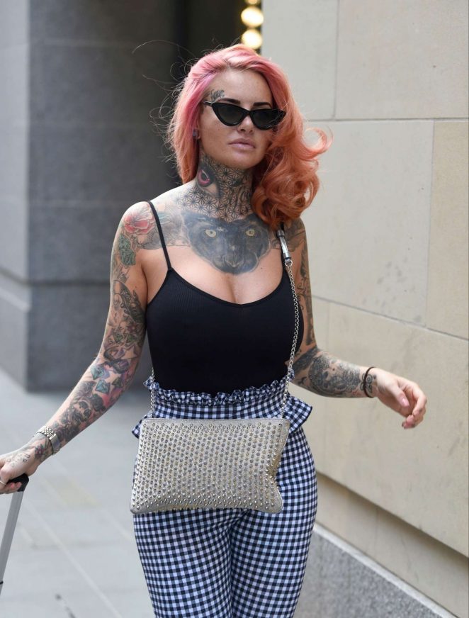 Jemma Lucy - Leaving House Of Evelyn Hair and Beauty Salon in Manchester