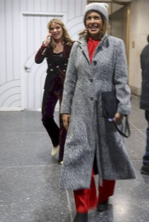 Jenna Bush - With Hoda Kotb seen at the exit of Today Show studios in New York
