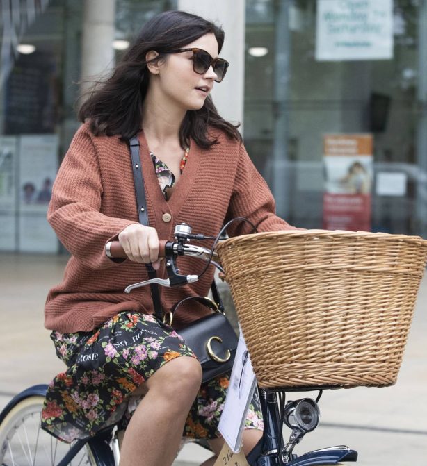 Jenna Coleman - Riding her new bike in London