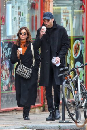 Jenna Coleman - Seen while grabbing coffee in London