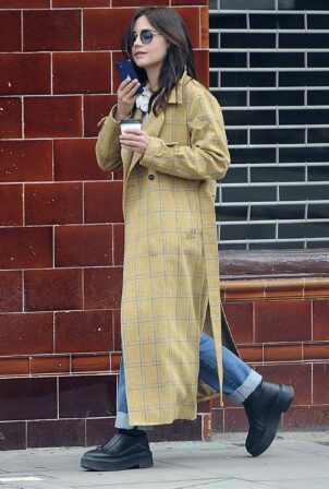 Jenna Coleman - Wearing jeans and a pair of boots while out in London