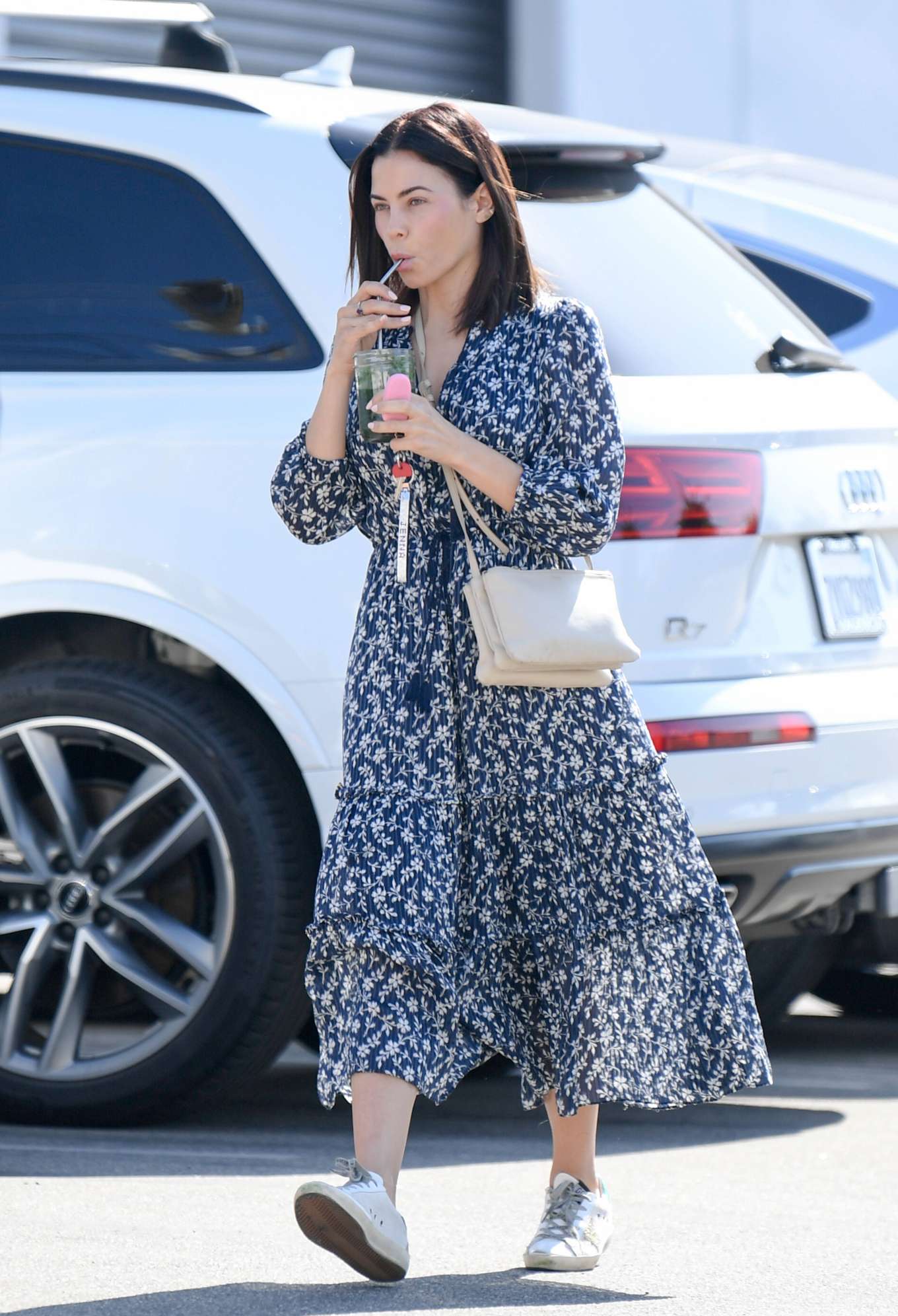 Jenna Dewan in Floral Dress â€“ Out in Los Angeles