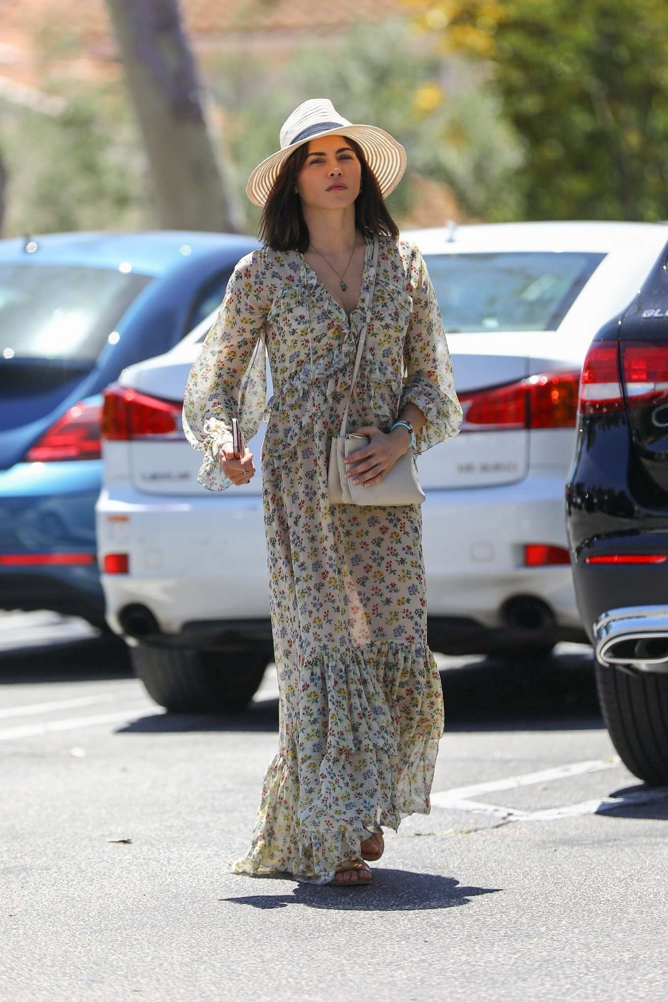 Jenna Dewan in Long Summer Dress â€“ Out in Beverly Hills