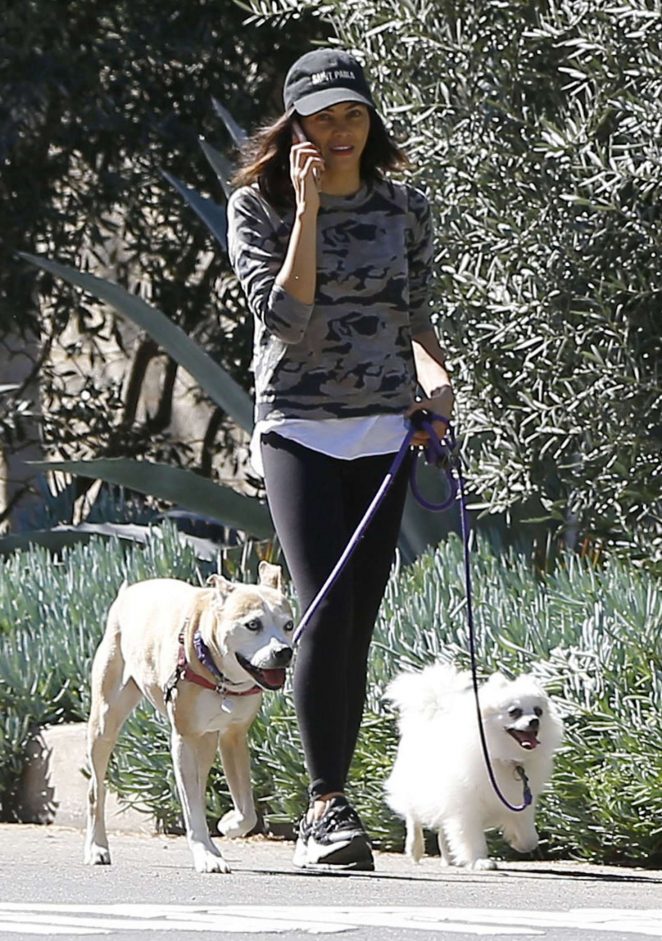 Jenna Dewan Tatum walks her dogs in Studio City
