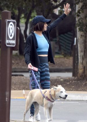 Jenna Dewan with her dog out in Studio City