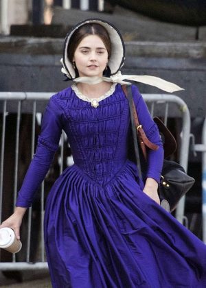 Jenna Louise Coleman Filming the ITV drama 'Victoria' in Hartlepool