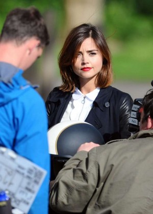 Jenna Louise Coleman - On the Set of 'Doctor Who' in Cardiff