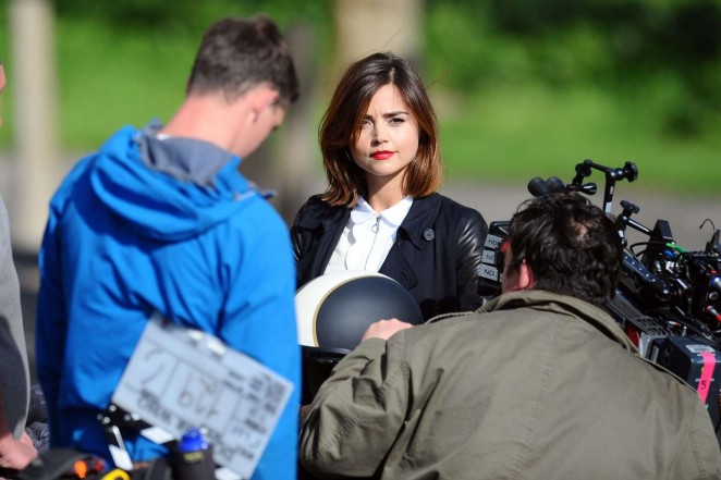 Jenna Louise Coleman - On the Set of 'Doctor Who' in Cardiff