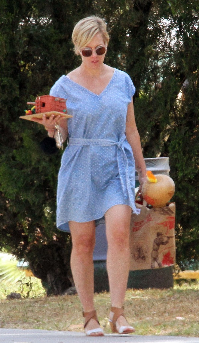 Jennie Garth in Mini Dress out in Los Angeles