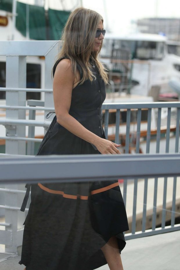 Jennifer Aniston - Leaving a yacht in Marina Del Rey