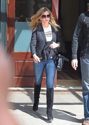 Jennifer Aniston in Tight Jeans Out in NYC