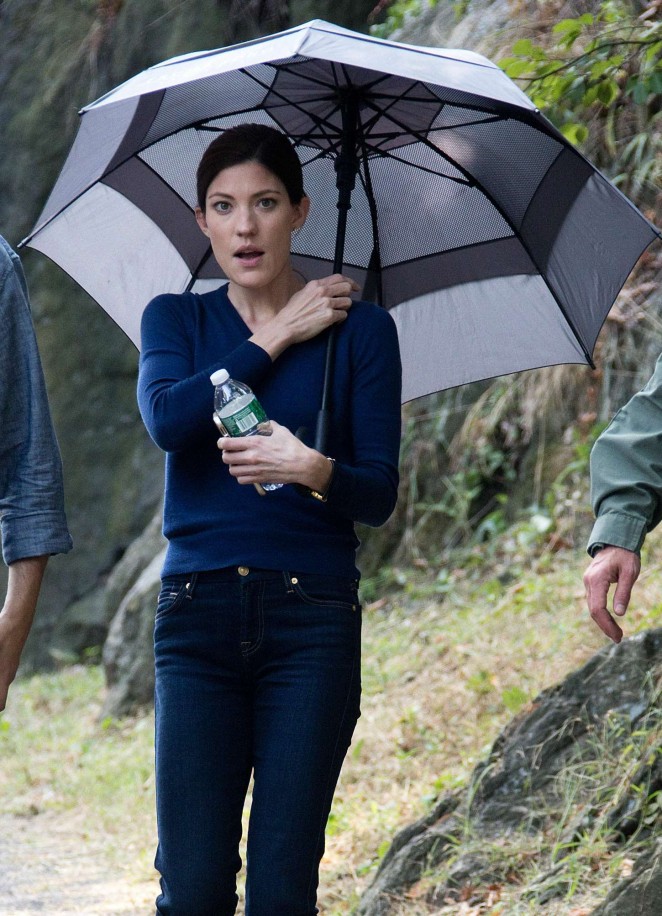 Jennifer Carpenter on the set of 'Limitless' in NY