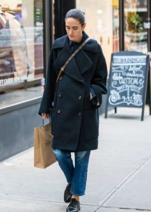 Jennifer Connelly in Black Coat out in New York City