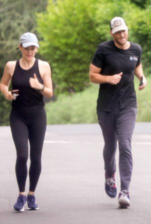 Jennifer Garner - And John Miller spotted jogging in Brentwood