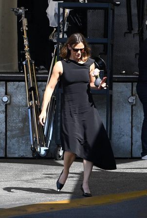 Jennifer Garner - In a black cut-out knee-length dress arrives at Dust Studios in Hollywood
