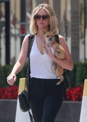 Jennifer Lawrence and her dog Leaving a meeting in Westwood