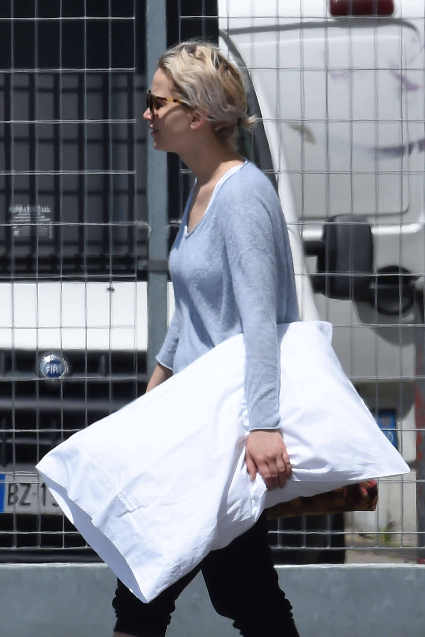 Jennifer Lawrence at the Airport in Florence