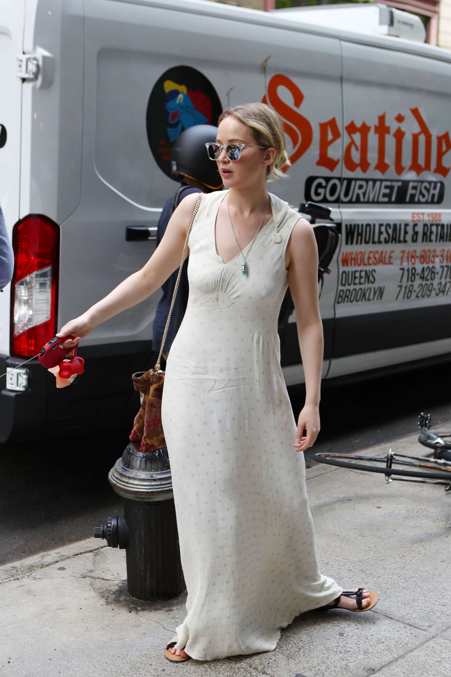Jennifer Lawrence in Long Dress out in Manhattan
