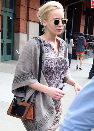 Jennifer Lawrence in Mini Dress out in NYC