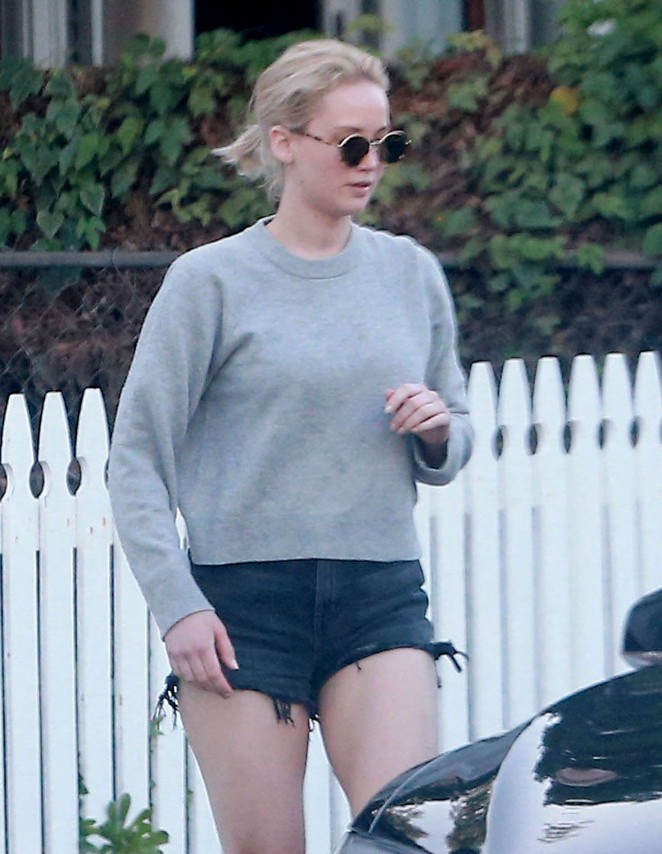 Jennifer Lawrence in Short Shorts out in Los Angeles