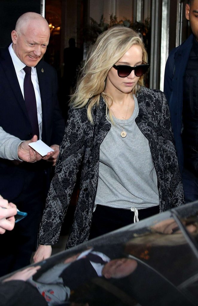Jennifer Lawrence - Leaving the Claridges Hotel in London