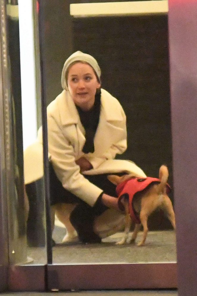 Jennifer Lawrence - Out with her dog Pippi in NYC