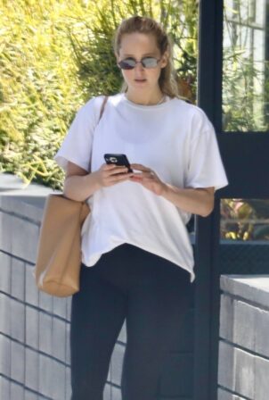 Jennifer Lawrence - Seen before a pilates class in Beverly Hills