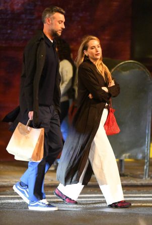 Jennifer Lawrence - Seen with her husband at I Sodi in New York City