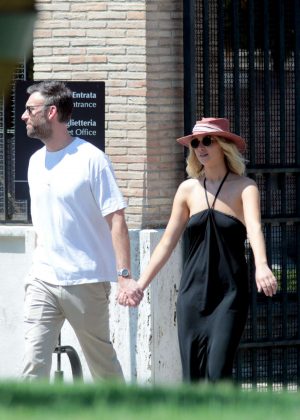 Jennifer Lawrence with Cooke Maroney out in Rome