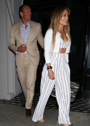 Jennifer Lopez and Alex Rodriguez at Craig's restaurant in West Hollywood