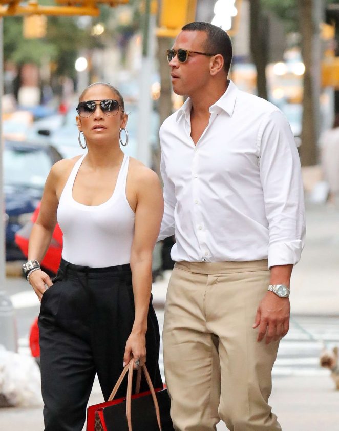 Jennifer Lopez and Alex Rodriguez at Kappo Masa Restaurant in NYC