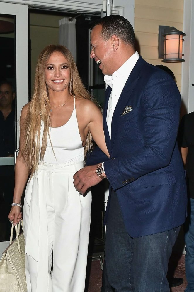 Jennifer Lopez and Alex Rodriguez at Prime 112 Restaurant in Miami
