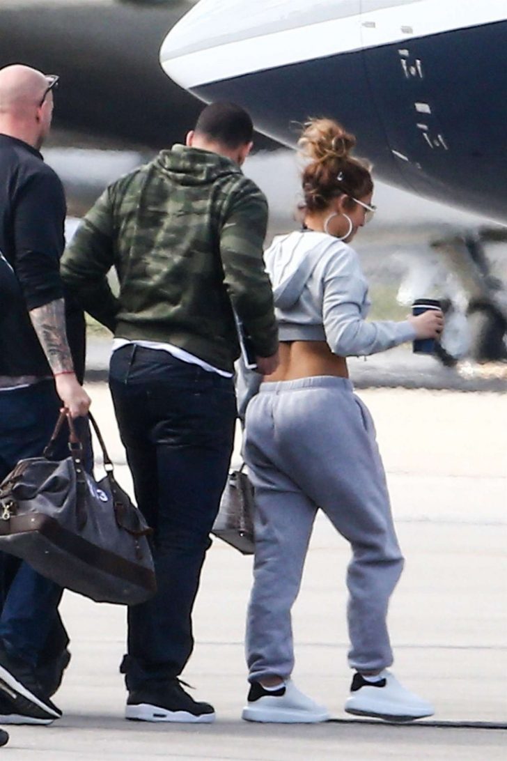 Jennifer Lopez and Alex Rodriguez - Boarding a private jet in Miami
