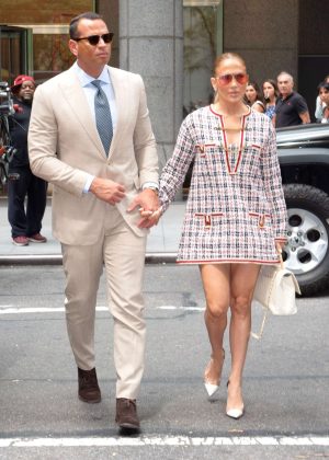 Jennifer Lopez and Alex Rodriguez - Heading to an office building in NYC