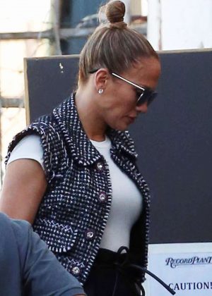 Jennifer Lopez at a recording studio in Hollywood