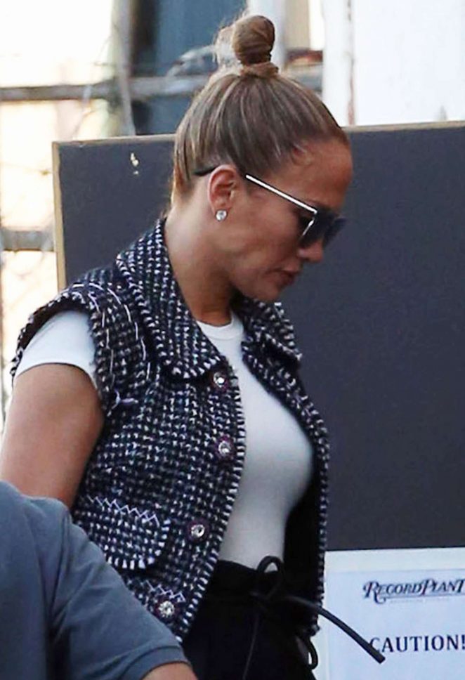Jennifer Lopez at a recording studio in Hollywood